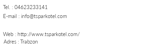 Trabzon Ts Park Otel telefon numaralar, faks, e-mail, posta adresi ve iletiim bilgileri